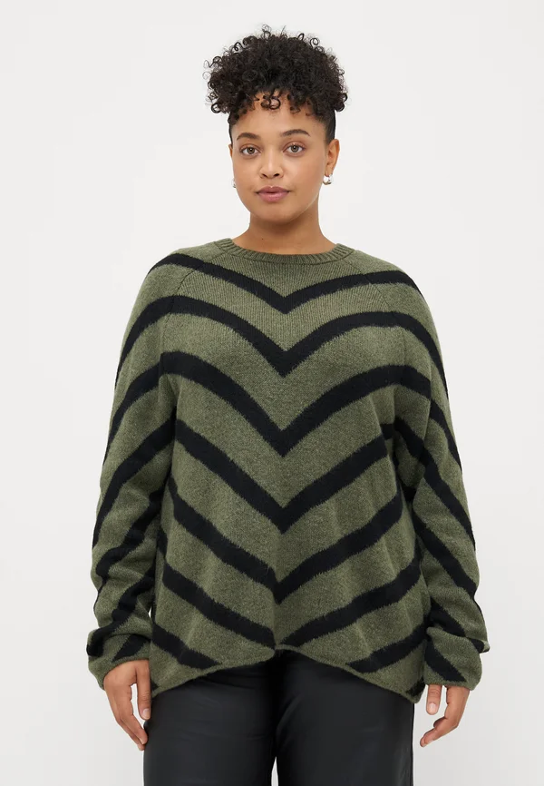 CARELIZA - Strickpullover - lizard/black