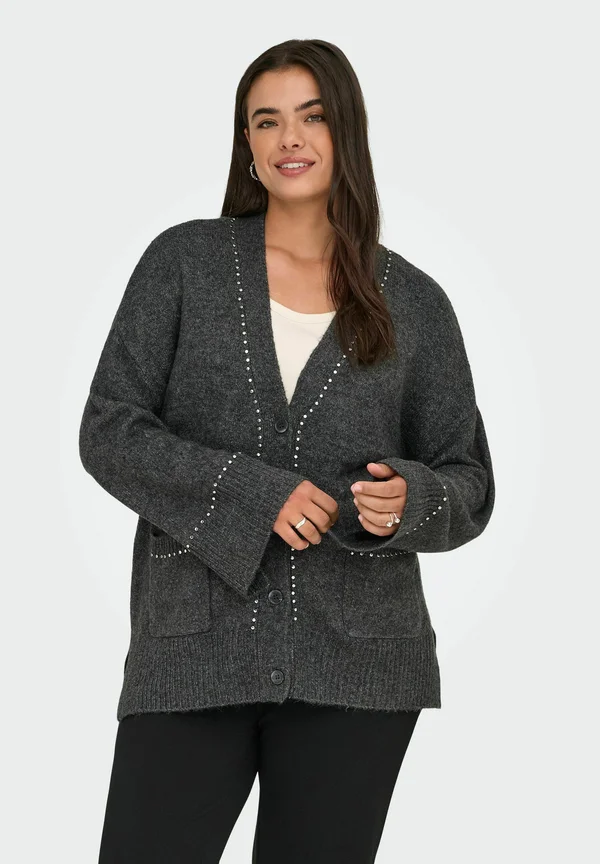 CARELSIE - Strickjacke - medium grey melange