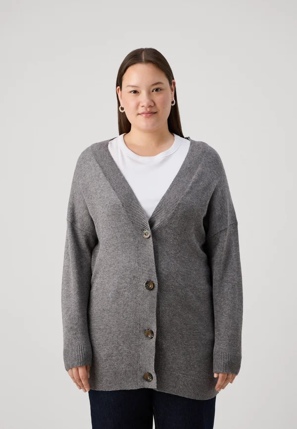 CARESLY BUTTON - Strickjacke - chocolate torte melange