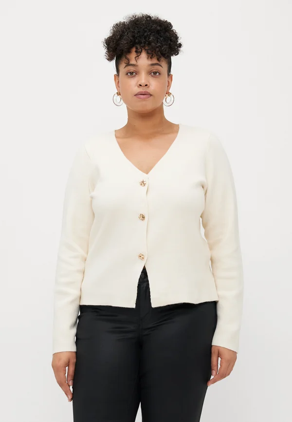 CARKAROLIN V NECK CARDIGAN - Strickjacke - whitecap gray