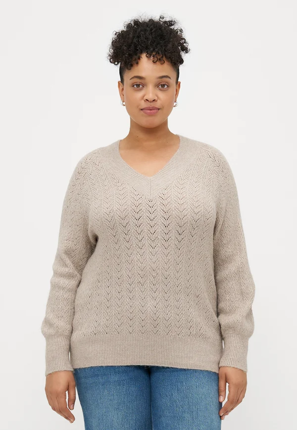 CARLUCILLA GLITTER V NECK  - Strickpullover - string