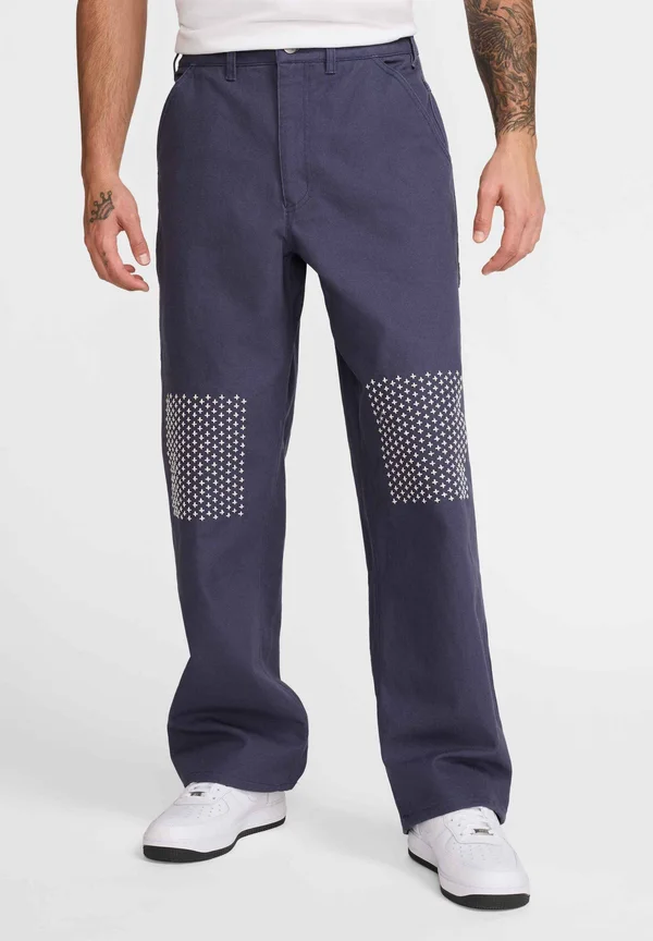 CARPENTER PANT SASHIKO - Stoffhose - thunder blue phantom thunder blue