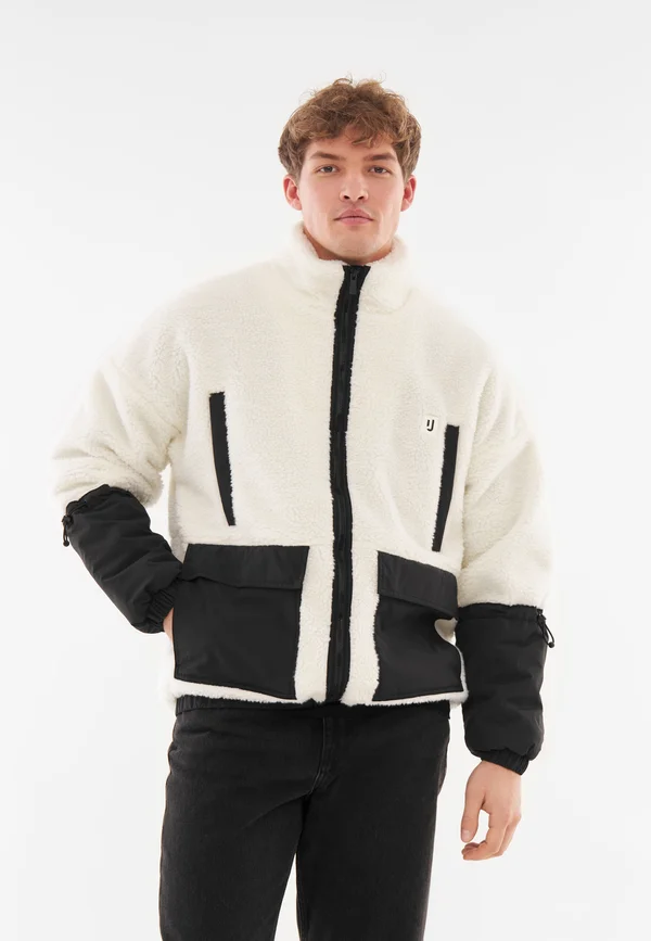 CARSON - Fleecejacke - cream black
