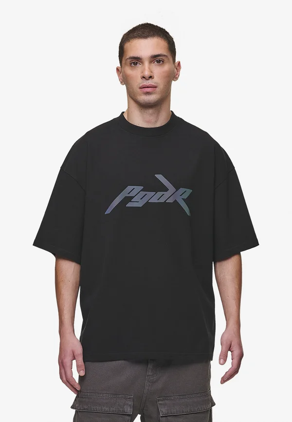 CARVER BOXY TEE - T-Shirt print - washed black