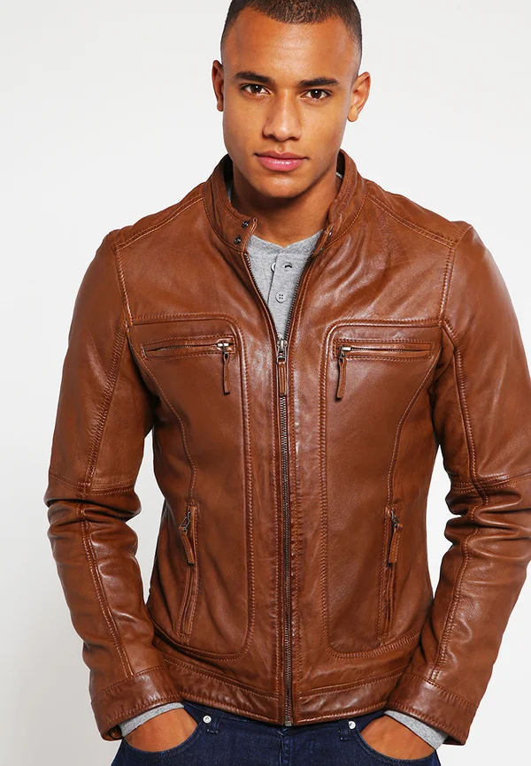 CASEY  - Lederjacke - brown