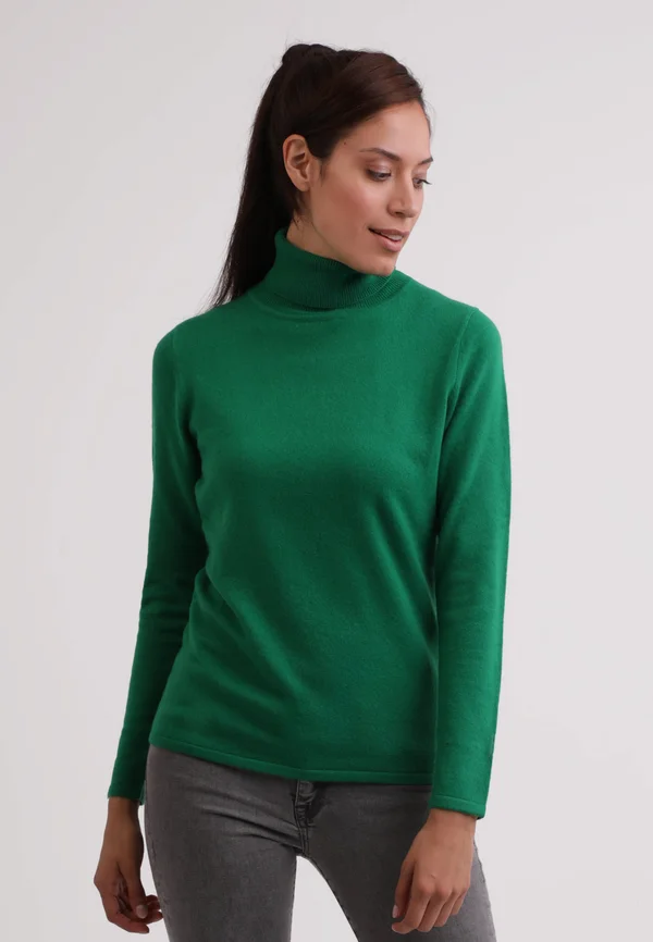 CASH-MERE ROLLKRAGEN PULLOVER - Strickpullover - rainforest grün