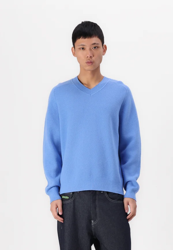 CASHSOFT V NECK - Strickpullover - blue