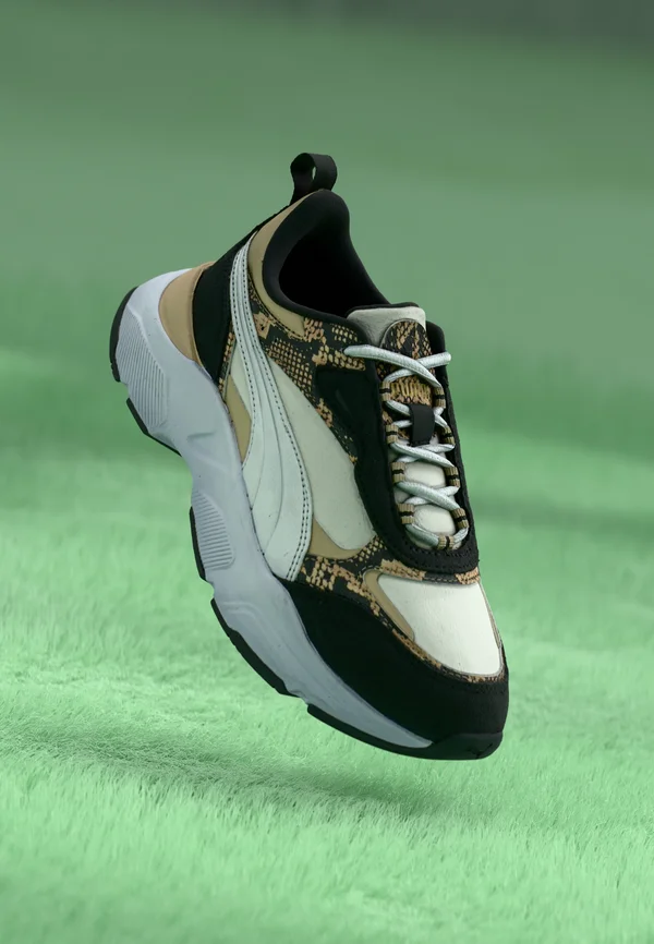 CASSIA SNAKE CHIC - Sneaker low - vapor gray/light sand/black/white