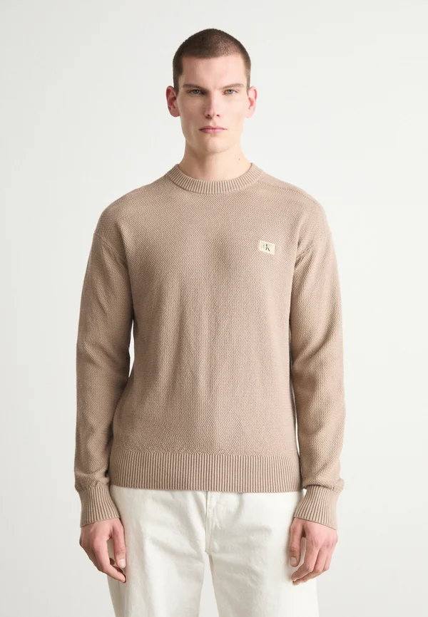 CASUAL TEXTURE SWEATER - Strickpullover - taupe gray