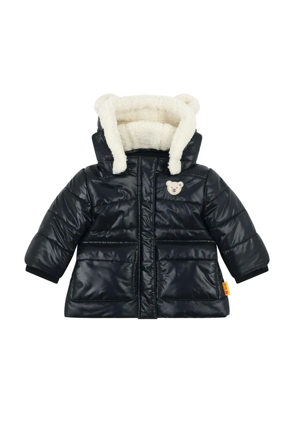 CELEBRATION, SOFTBUND, ABNEHMBARE KAPUZE, GEFÜTTERT, WATTIERT - Lederjacke - steiff navy