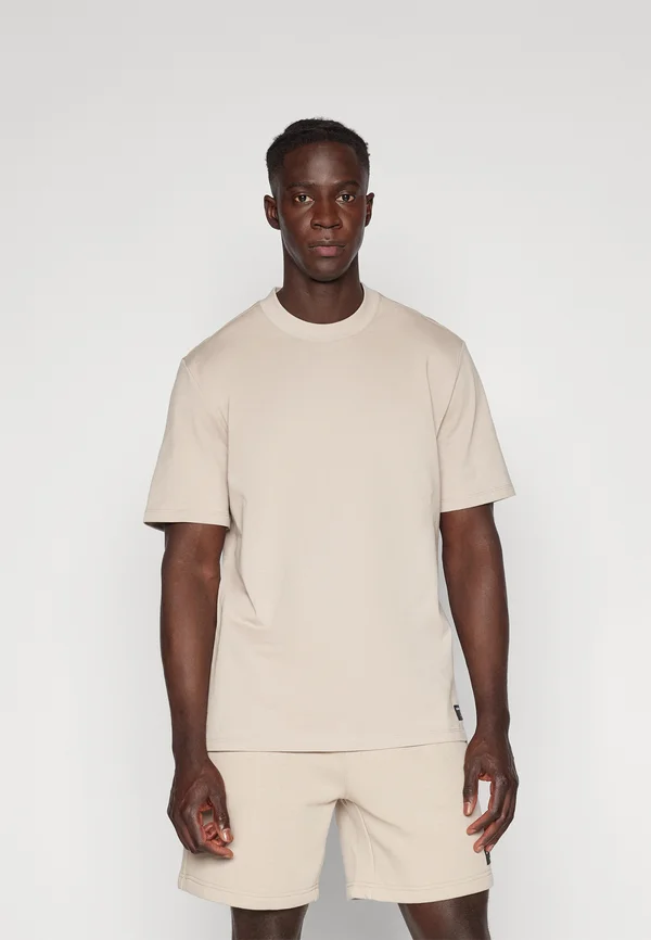 CENTRE MOCK NECK - T-Shirt basic - beige