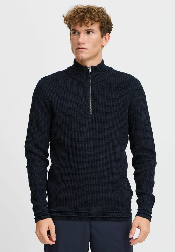 CFKARL HALFZIP STRUCTURED KNIT - Strickpullover - dark navy