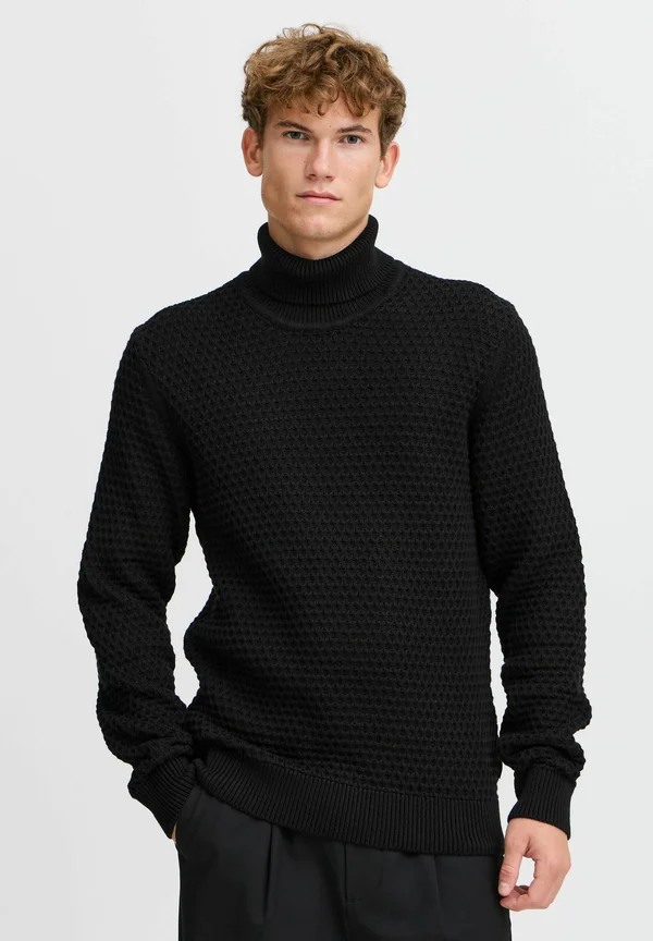 CFKARL STRUCTURED ROLL NECK KNIT - Strickpullover - black beauty