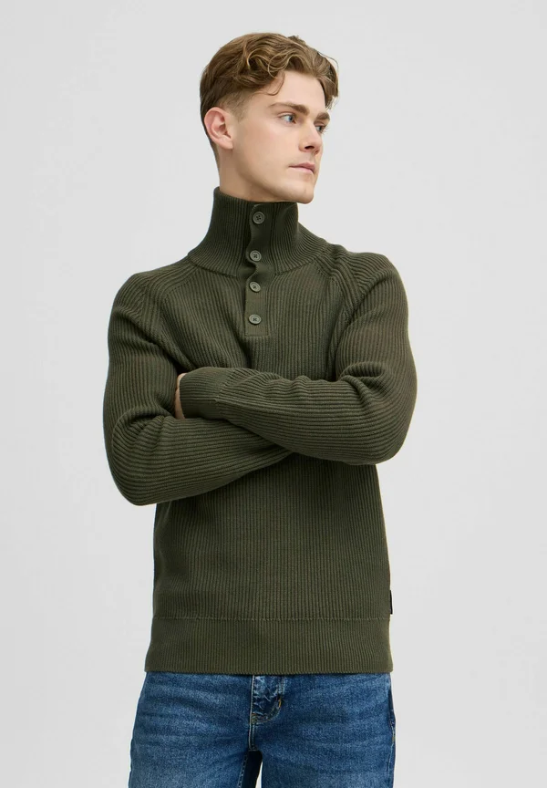 CFKRISTIAN 0162 RIBBED HIGH NECK KNIT - Strickpullover - deep depths