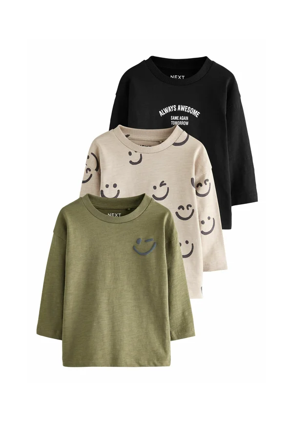 CHARACTER 3 PACK -REGULAR FIT - Langarmshirt - khaki cream smile