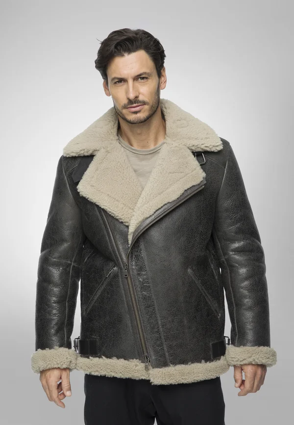 CHARLIE  - Lederjacke - anthracite