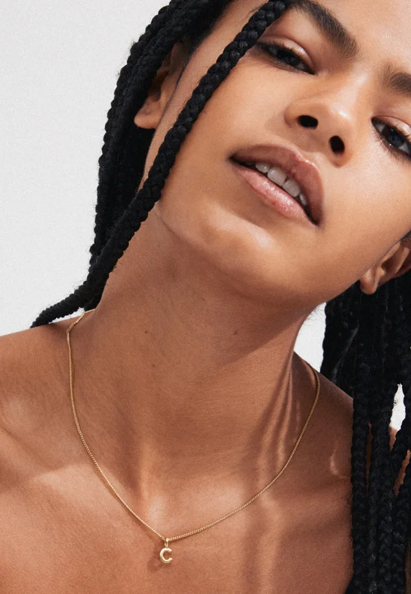 CHARM NECKLACE WITH C PENDANT UNISEX - Halskette - gold-coloured