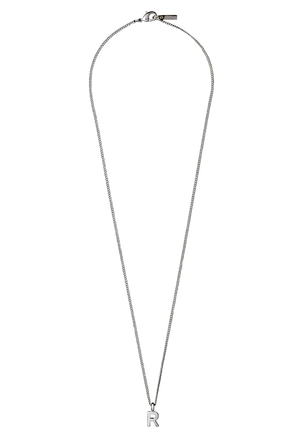 CHARM NECKLACE WITH R PENDANT UNISEX - Halskette - silver-coloured