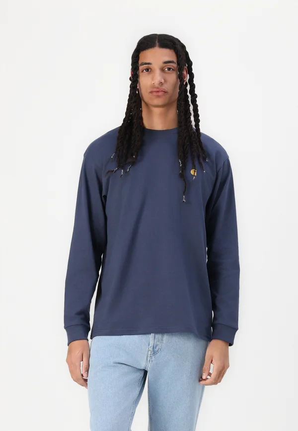 CHASE - Langarmshirt - dusky blue/gold