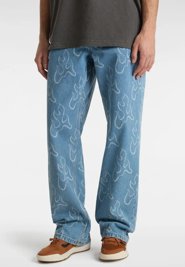 CHECK - Jeans Straight Leg - stonewash blue