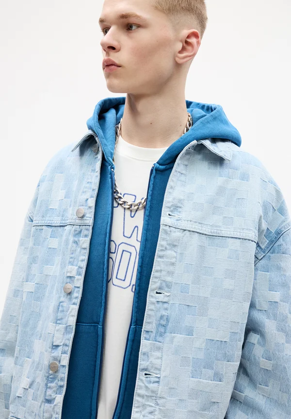 CHECK - Jeansjacke - light blue denim