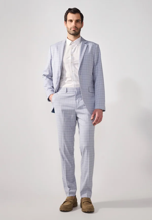 CHECK SUIT - Anzug - light blue