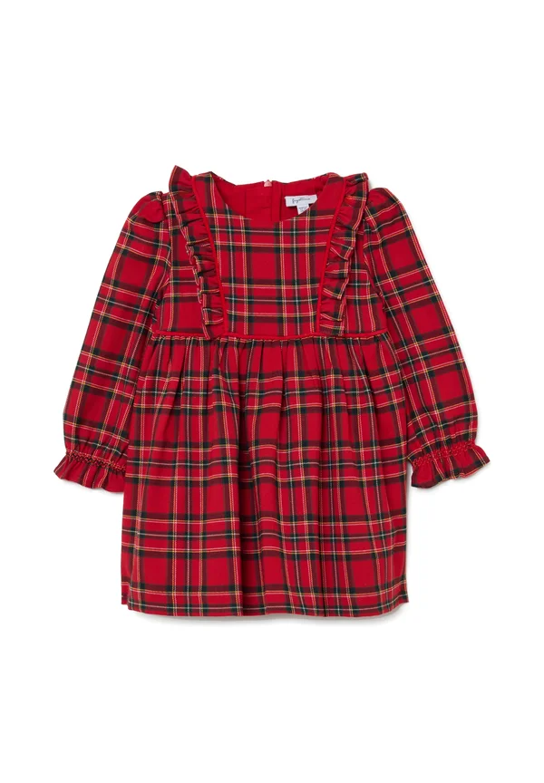 CHECK WIDE-FIT WITH RUFFLES - Freizeitkleid - red/blue