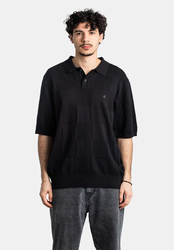CHECKER - Poloshirt - black