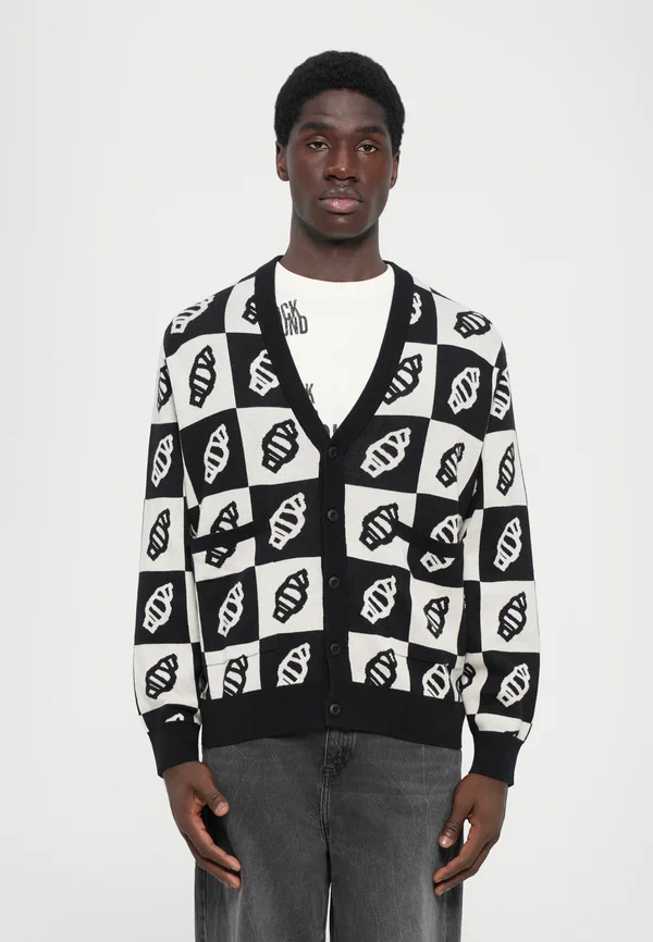 CHECKERBOARD - Strickjacke - black