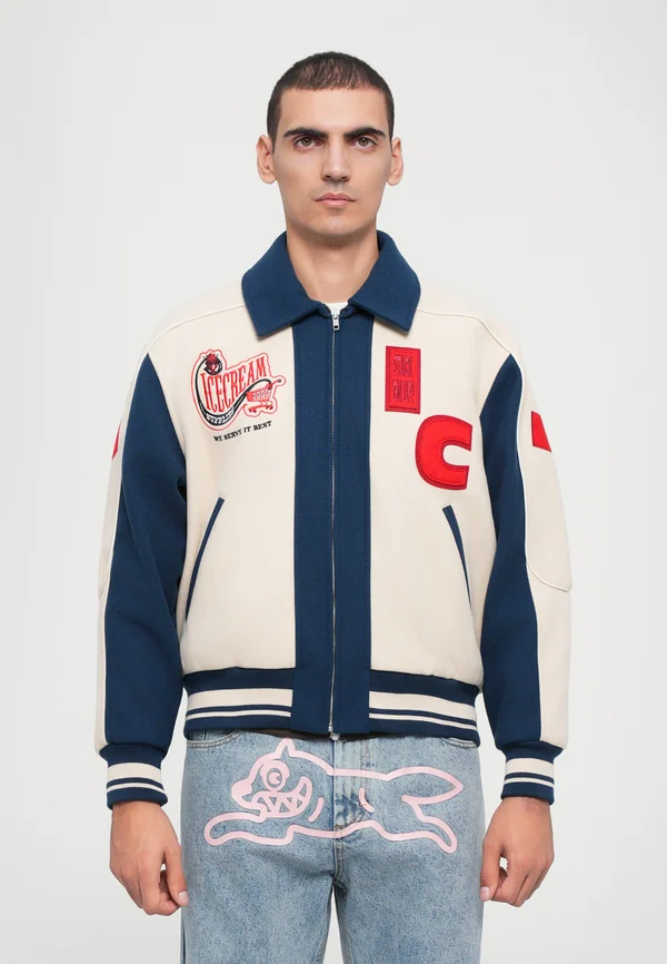 CHECKOUT VARSITY JACKET - Übergangsjacke - ecru/blue