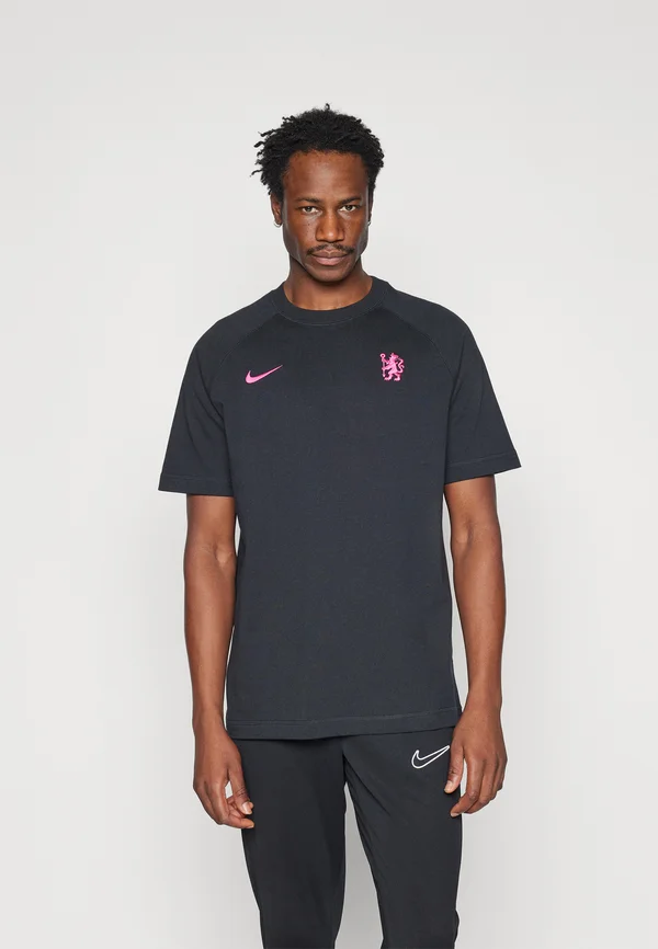 CHELSEA NIKE TRAVEL SHORT SLEEVES TOP THIRD - Vereinsmannschaften - black/pink prime