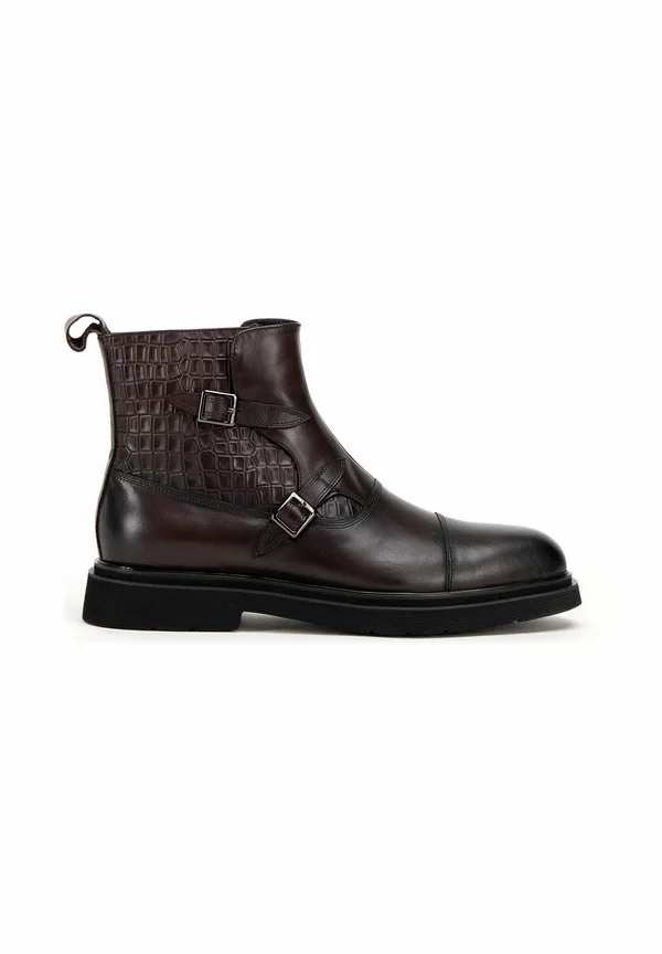 CHELSEA WITH CROC DETAILS  - Cowboy-/Bikerstiefelette - brown