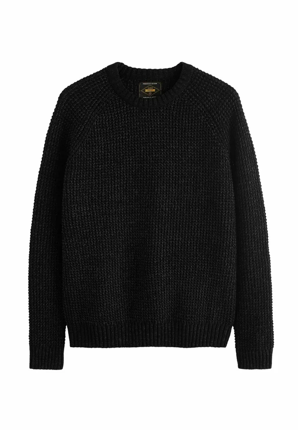 CHENILLE CREW NECK REGULAR FIT - Strickpullover - black