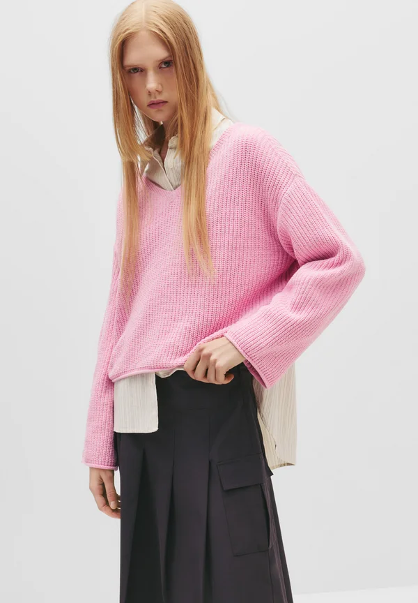 CHENILLE V-NECK  - Strickpullover - pink