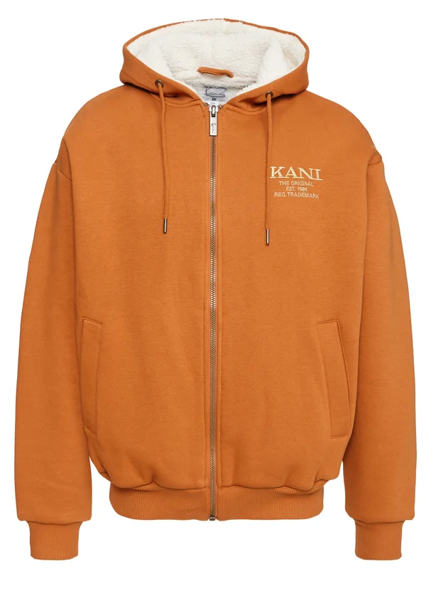 CHEST RETRO FULL ZIP HOODIE - Sweatjacke - cognac