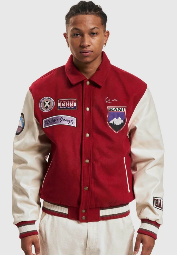 CHEST SIGNATURE BLOCKCOLLEGE - Bomberjacke - darkred offwhite
