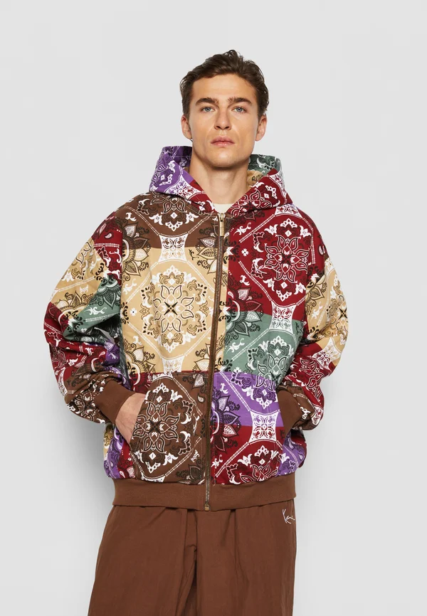 CHEST SIGNATURE OS PAISLEY FULL ZIP - Sweatjacke - dark red multicolor