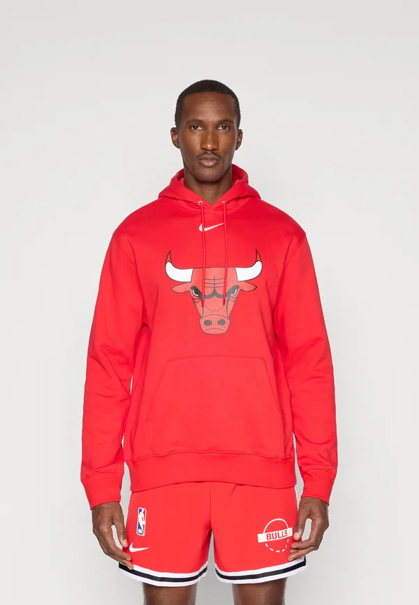 CHICAGO BULLS CLUB LOGO - Kapuzenpullover - university red/white