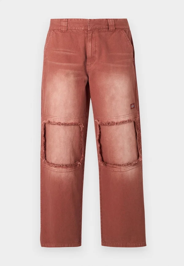 CHINESE NEW YEAR CANVAS DOUBLE KNEE PANTS UNISEX - Stoffhose - mahogany nin