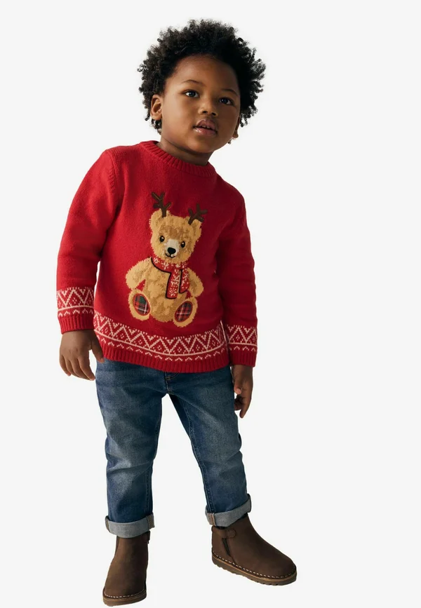CHRISTMAS CREW NECK - REGULAR FIT - Strickpullover - red bear