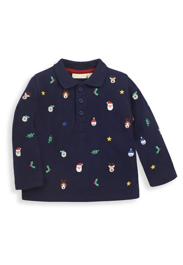 CHRISTMAS EMBROIDERED - Langarmshirt - navy