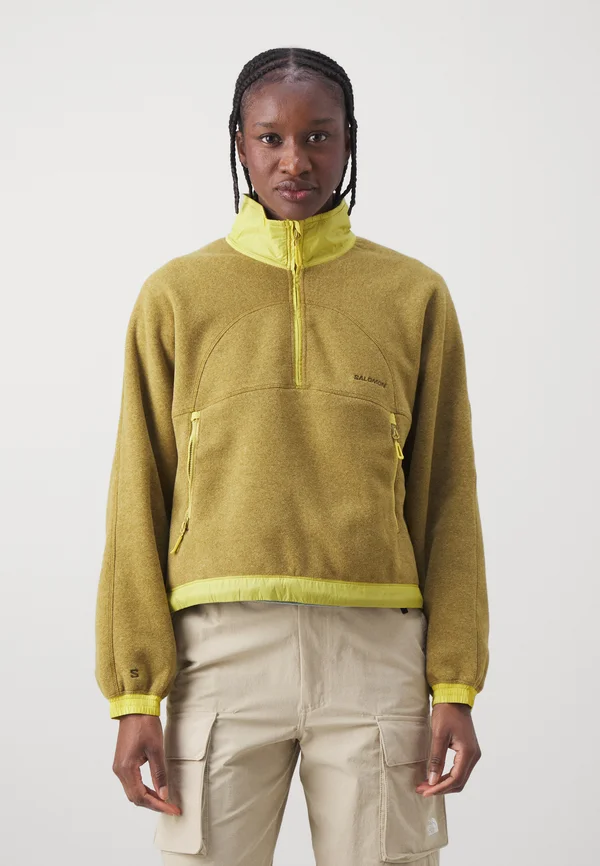 CHROMA CROP - Fleecepullover - brilliant olive/cress green