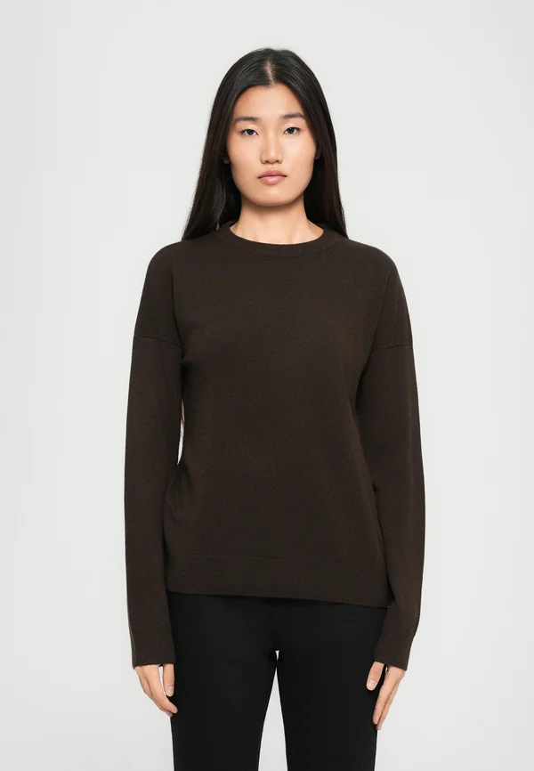 CICI PATCH HEART - Strickpullover - dark chocolate