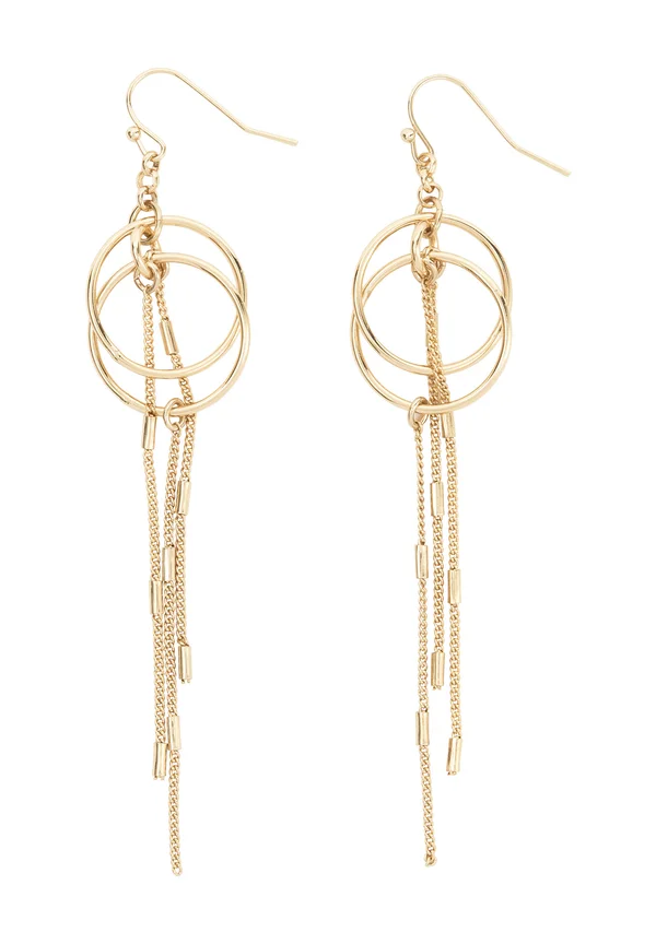 CIRCLE CHAIN DROP - Ohrringe - gold tone