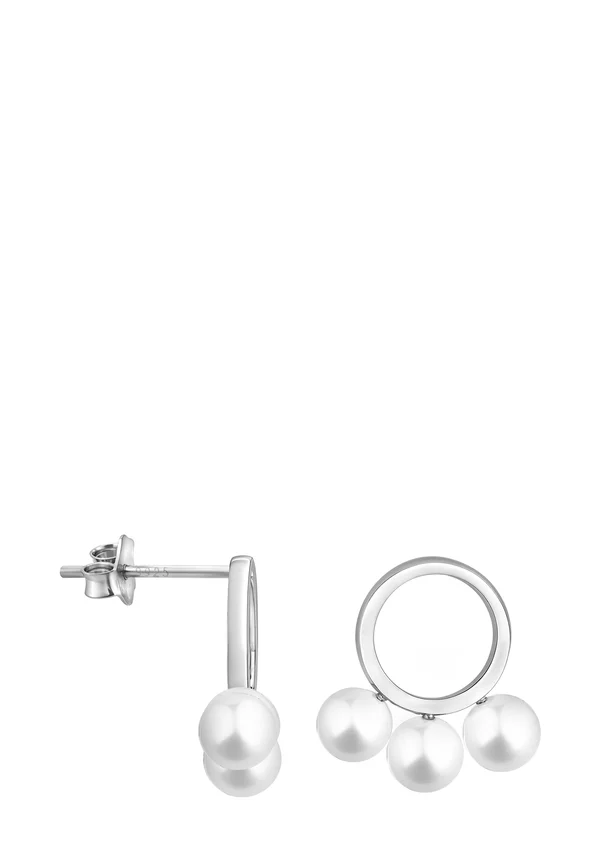 CIRCLE PEARL - Ohrringe - silver-coloured