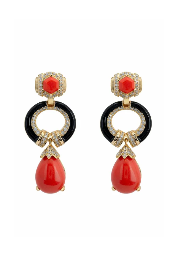 CLARA BOW ENAMEL DROP  - Ohrringe - black