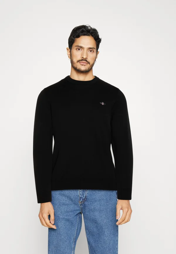 CLASSIC C-NECK - Strickpullover - black