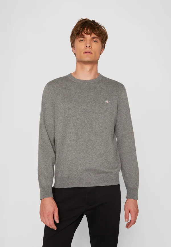 CLASSIC C-NECK - Strickpullover - dark grey melange