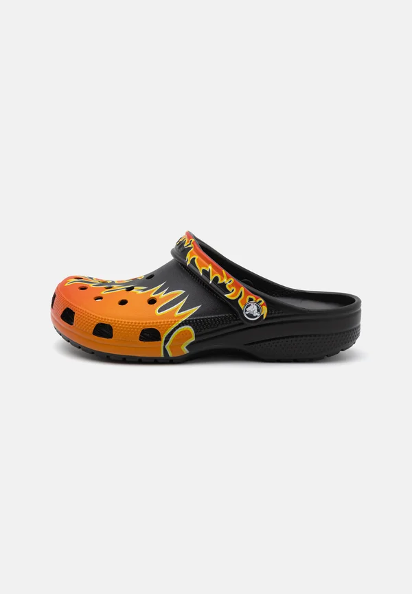 CLASSIC FLAMES UNISEX - Pantolette flach - black/multi-coloured