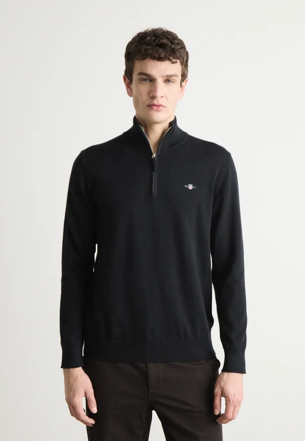 CLASSIC HALF ZIP - Strickpullover - black